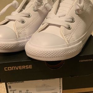 Infant size 8 leather converse